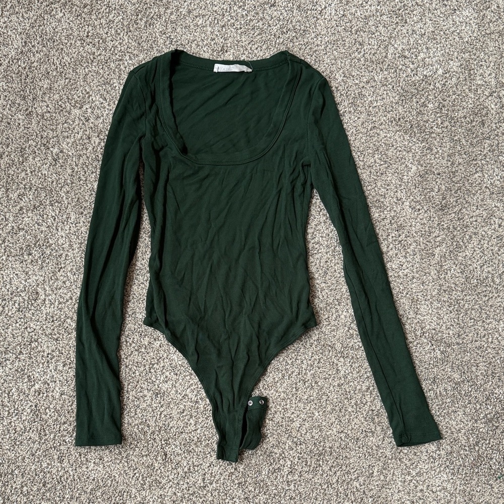 Dark Green Long Sleeve Bodysuit